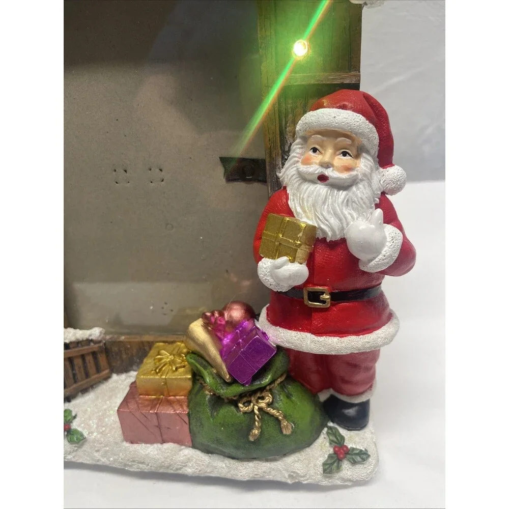 Christmas Themed Photo Frame Lights Blink Santa and Tree Holds 5'' x 7'' Photo